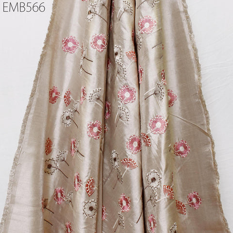 Embroidered Fabric by the yard Sewing DIY Crafting Indian Embroidery Wedding Dress Costumes Dolls Bags Cushion Covers Table Runners Blouses