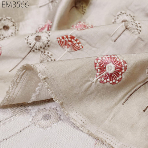 Embroidered Fabric by the yard Sewing DIY Crafting Indian Embroidery Wedding Dress Costumes Dolls Bags Cushion Covers Table Runners Blouses