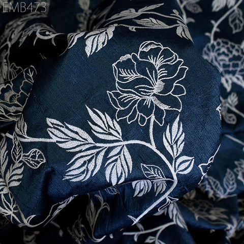 Indian Embroidered by the yard Fabric Sewing DIY Crafting Embroidery Wedding Dresses Fabric Costumes Dolls Bags Cushion Covers Table Runners