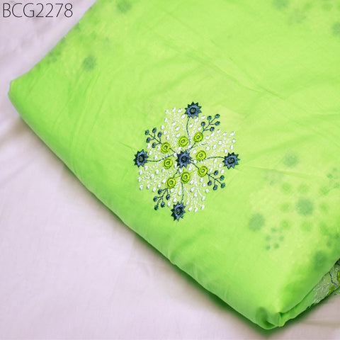 42" Indian Embroidered Cotton Fabric by the Yard Embroidery Sewing Nursery Curtain Crafting Summer Kid Women Dress making Material Quilting