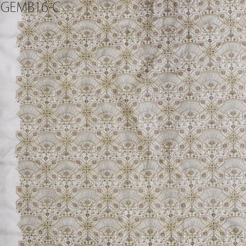 Ivory Embroidered Fabric by the yard Sewing DIY Crafting Indian Embroidery Wedding Dresses Costumes Bags Cushion Covers Home Decor Blouses