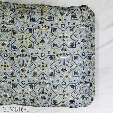 Grey Embroidered Fabric by the yard Sewing DIY Crafting Indian Embroidery Wedding Dresses Costumes Dolls Bags Cushion Covers Bridal Blouses