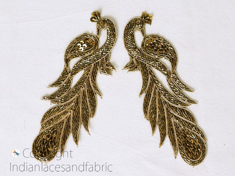 Peacock Beaded Design Appliques in Silver Color are extremely beautiful applique