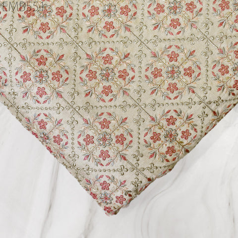 Embroidered Fabric by the yard Sewing DIY Crafting Indian Embroidery Wedding Dress Costumes Dolls Bags Cushion Covers Table Runners Blouses