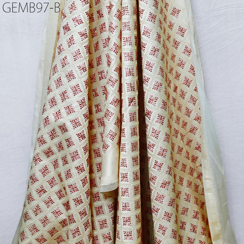 Pink Embroidered Fabric by the yard Sewing Crafting Indian Embroidery Wedding Dress Costumes Dolls Bags Cushion Covers Table Runners Blouses