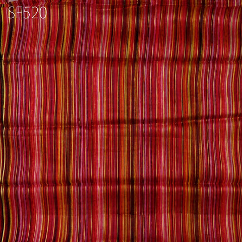 Red Pure Silk Organza Saree Indian Printed Fabric by the Yard DIY Crafting Sewing Wedding Dresses Costumes Dolls Women Apparel Light Weight