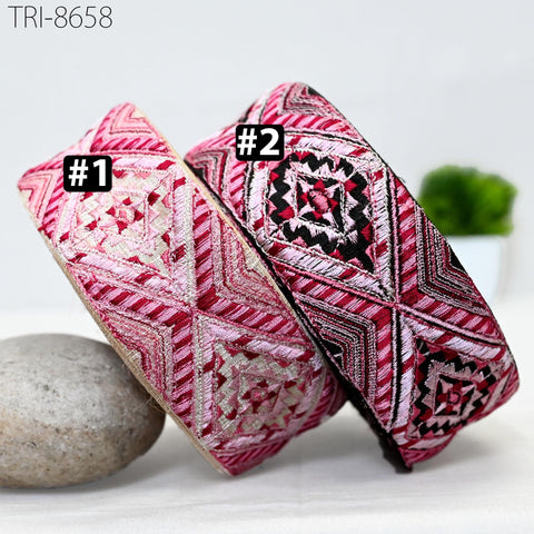 9 Yard Pink Embellishment 5 CM Trimmings Embroidery Border Embroidered Trim Gift Wrapping Saree Ribbons DIY Crafting Christmas Decoration