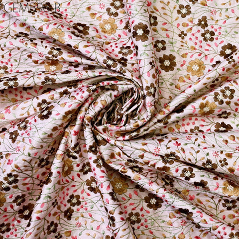 Embroidered Fabric by the yard Sewing DIY Crafting Indian Pink Embroidery Wedding Dress Costumes Cushion Covers Table Runner Blouses Blazer