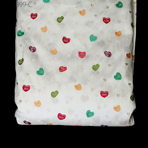 Off White Embroidered Fabric by the yard Sewing DIY Crafting Indian Embroidery Wedding Dress Blouses Historical Costumes Cushions Home Decor