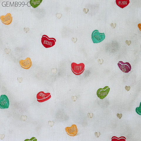 Off White Embroidered Fabric by the yard Sewing DIY Crafting Indian Embroidery Wedding Dress Blouses Historical Costumes Cushions Home Decor