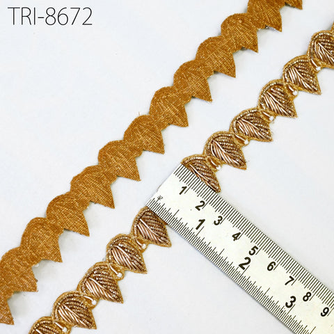 1 inches Trim Handmade Gold zardozi Laces for clothing