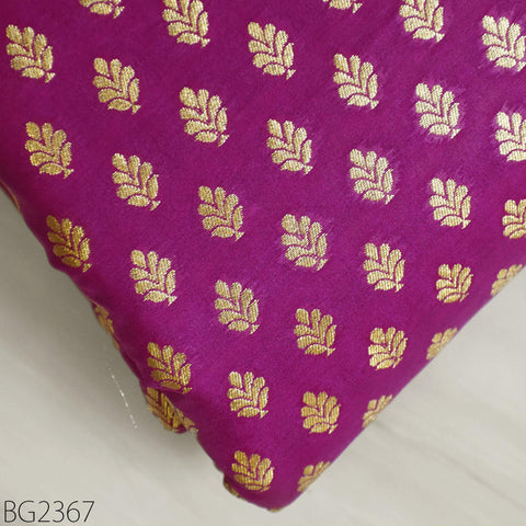 Red Violet Indian Brocade By Yard Fabric Banaras Weddings Bridal Dress Sewing Material Banarasi DIY Crafting Costume Cushion Covers Blouses