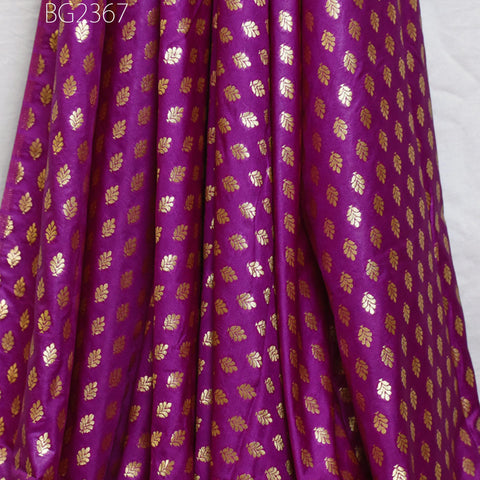 Red Violet Indian Brocade By Yard Fabric Banaras Weddings Bridal Dress Sewing Material Banarasi DIY Crafting Costume Cushion Covers Blouses