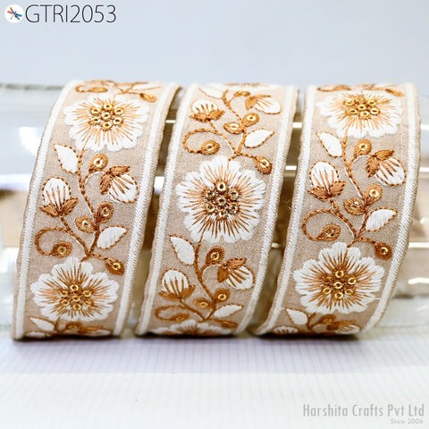 9 Yard Embroidery Fabric 4cm Trim Indian Sewing Embellishment Embroidered Saree Ribbon Crafting Border Wedding Dress Trimming Cushion Cover