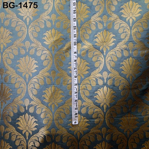 Grey Crafting Fabric Indian Brocade Fabric by the Yard Wedding Dress Banarasi Brocade Fabric Bridal Dresses Lengha Material Sewing