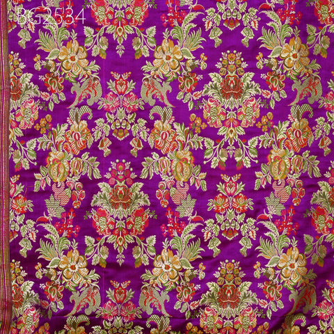 Purple Brocade Fabric by the Yard Indian Winter Wedding Dress Brides Mother Full Length Coats Waistcoats Jacket Theatrical Historic Costumes