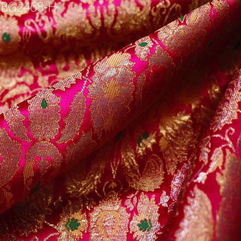 Magenta Brocade Fabric by the Yard Indian Banarasi Wedding Dress Bridesmaid Shift Dresses Classic Blazer Coats Theatrical Historic Costumes