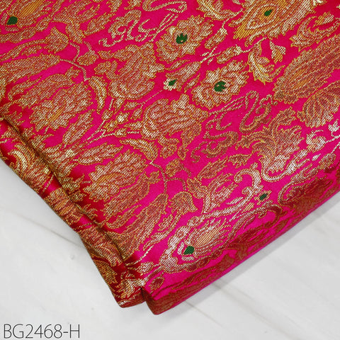 Magenta Brocade Fabric by the Yard Indian Banarasi Wedding Dress Bridesmaid Shift Dresses Classic Blazer Coats Theatrical Historic Costumes