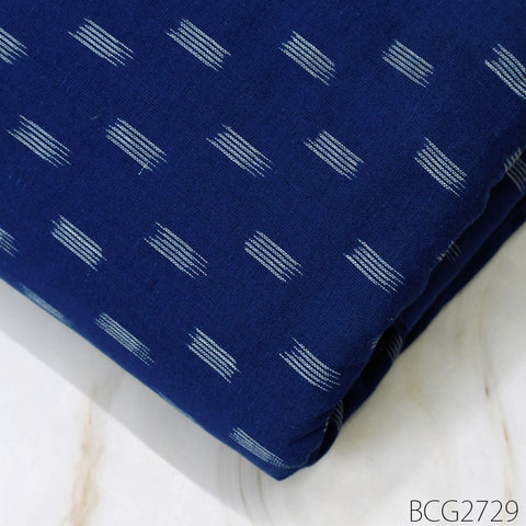 Blue Ikat Cotton Fabric by yard Homespun Indian Handloom Quilting Sewing Crafting Women Kids Summer Dresses Cushions Home Decor Draperies