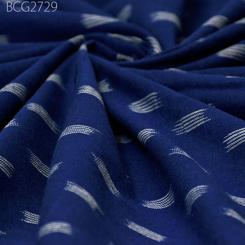 Blue Ikat Cotton Fabric by yard Homespun Indian Handloom Quilting Sewing Crafting Women Kids Summer Dresses Cushions Home Decor Draperies