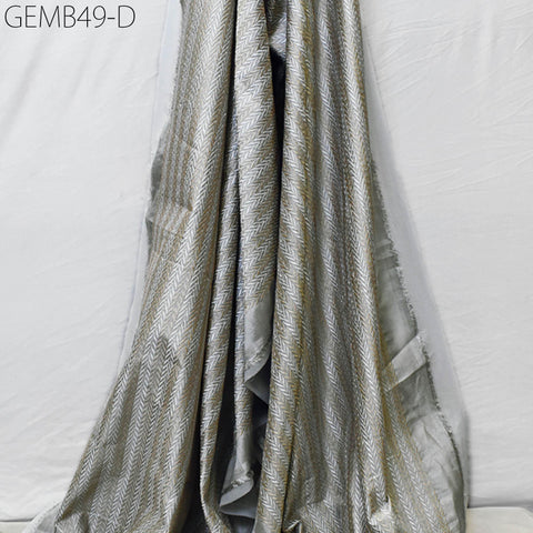 Grey Embroidered Fabric by the yard Sewing Crafting Indian Embroidery Wedding Dress Costumes Dolls Bags Cushion Covers Table Runners Blouses
