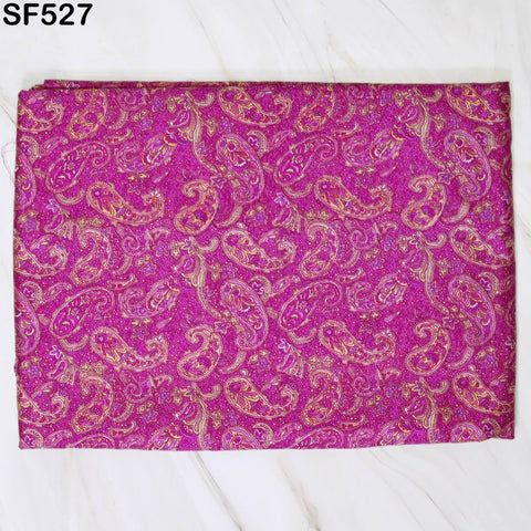 Indian Fuchsia Soft Pure Printed Silk Saree Fabric By The Yard Wedding Dresses Bridesmaid Party Costumes DIY Crafting Drapery Sari Sewing