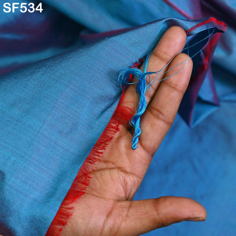 80gsm Iridescent Blue Red Indian Pure Silk Fabric by the yard Soft Silk Curtains Scarf Costume Apparels Wedding Evening Dresses Dolls