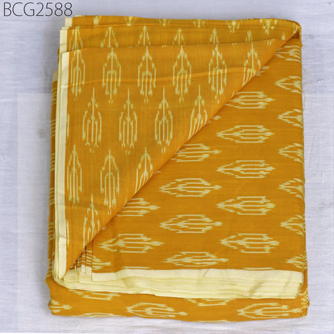 Yellow Ikat Cotton Fabric by yard Homespun Indian Handloom Quilting Sewing Crafting Women Kids Summer Dresses Cushions Home Decor Draperies