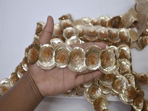 Two tone sequin Trim, floral design