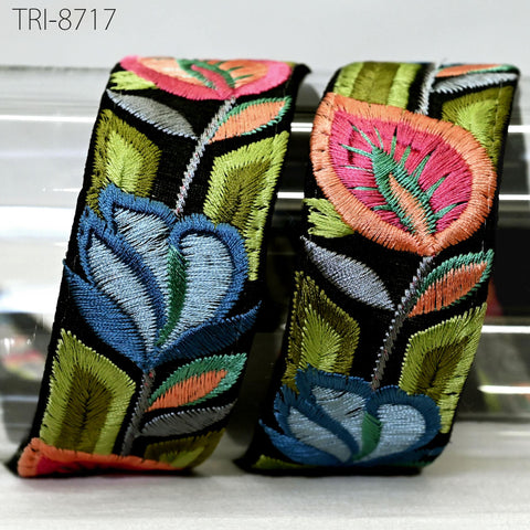 9 Yard 4cm Embroidery Peach Ribbons Trim Embellish Embroidered Fabric Saree Border Theatrical Costumes Crafting Sewing Holidays Decorations