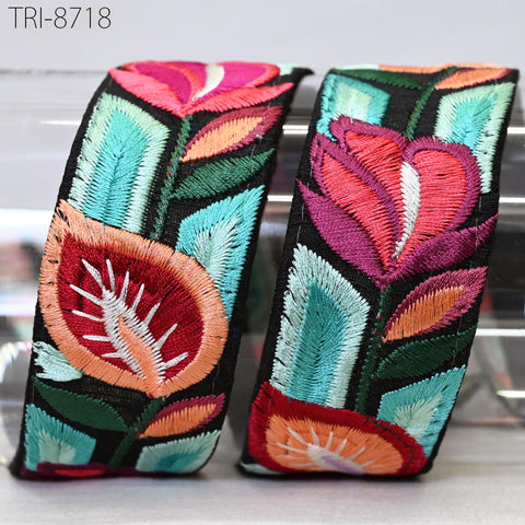 9 Yard Red 4cm Embroidery Ribbons Trim Embellishment Embroidered Fabric Saree Border Theatrical Costumes Crafting Sewing Holidays Decor