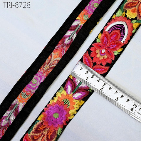 9 Yard Red 4cm Sari Border Embroidery Trim Embroidered Saree Ribbon Indian Embellish Sewing Crafting Costumes Headband Dog Collar Tote Bags