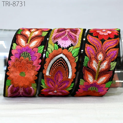 9 Yard Embroidery 4cm Trims Embellishment Embroidered Fabric Saree Ribbon Costumes Border Crafting Sewing Beach Bag Tote Pouche Wall Hanging