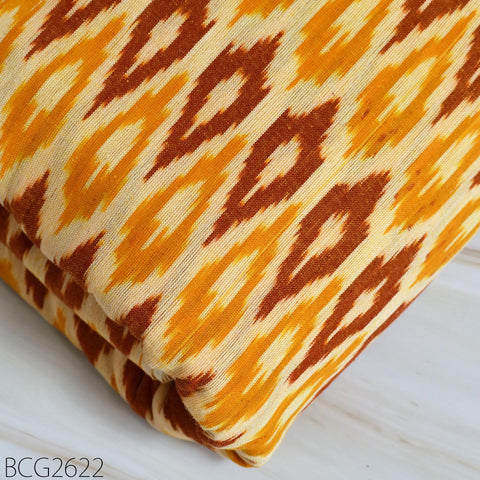 Yellow Indian Ikat Cotton fabric Sold By Yard Handwoven Yarn Dyed Kids Summer Dress Handloom Home Furnishing Cushion Curtain Pillows Apparel
