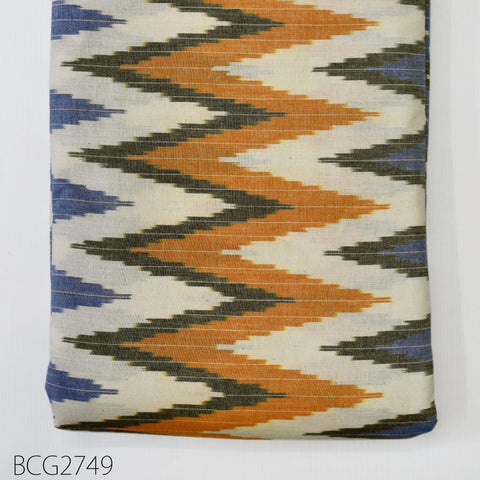 Handloom Indian Ikat Cotton Fabric: Yarn-Dyed, Soft Medium-Weight (Sold by Yard)
