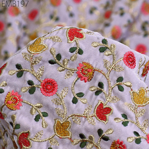 Pink Indian Embroidered Velvet Fabric by the yard Sewing DIY Crafting Wedding Dress Fabric Costumes Dolls Bags Cushion Covers Table Runners