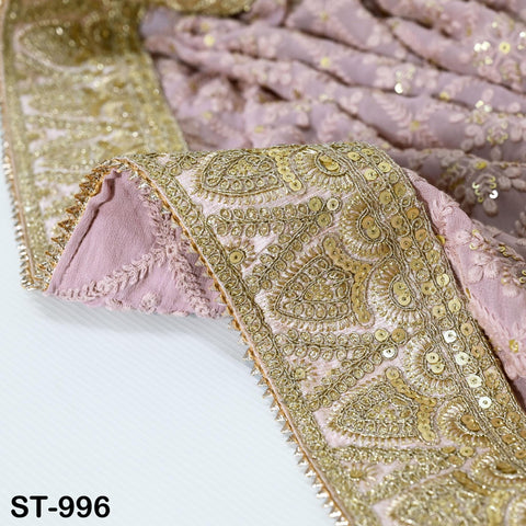 Pink Dupatta Chikankari Embroidered Georgette Stole | Gift for Women, Bridal Veil Lehenga Chunri, Festival, Ethnic Punjabi Dress 2.4 Yards