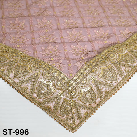 Pink Dupatta Chikankari Embroidered Georgette Stole | Gift for Women, Bridal Veil Lehenga Chunri, Festival, Ethnic Punjabi Dress 2.4 Yards