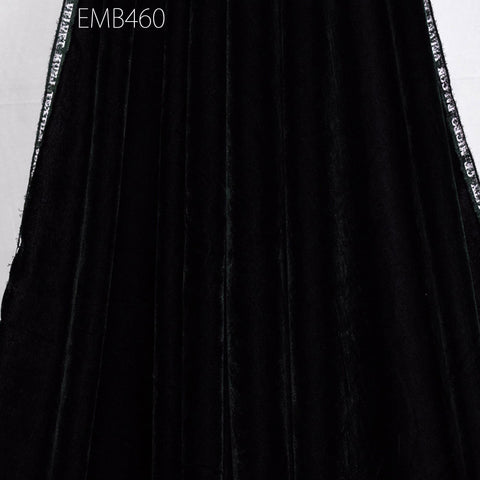 Black Indian Embroidered Velvet Fabric by the yard Sewing DIY Crafting Wedding Dress Costumes Doll Bags Cushion Covers Table Runner Quilting