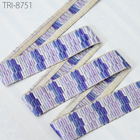 9 Yard Embroidery Ribbons 45mm Trim Lavender Embellishment Embroidered Saree Border Theatrical Costumes DIY Crafting Holidays Wreaths Decor