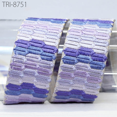 9 Yard Embroidery Ribbons 45mm Trim Lavender Embellishment Embroidered Saree Border Theatrical Costumes DIY Crafting Holidays Wreaths Decor