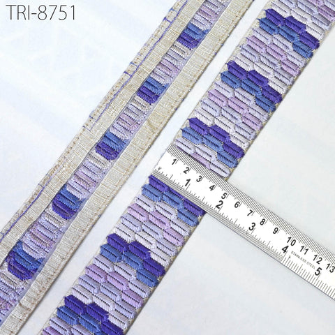 9 Yard Embroidery Ribbons 45mm Trim Lavender Embellishment Embroidered Saree Border Theatrical Costumes DIY Crafting Holidays Wreaths Decor