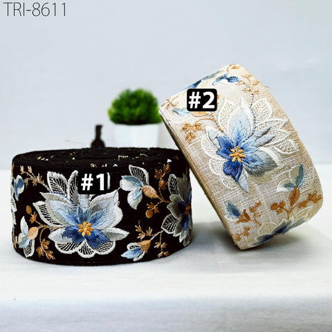 9 Yard Embroidery 6 cm Border Embellish Embroidered Fabric Trims Saree Ribbon Crafting Stage Costume Sewing Wedding Home Decor Trimming Tape