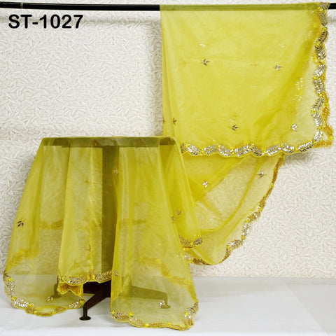 Gotta Patti Dupatta Hand Embroidery Organza Custom Designer Bridal Wedding Lehenga Women Chunni Veil Scarf Crafting Dress Gifts for Wife