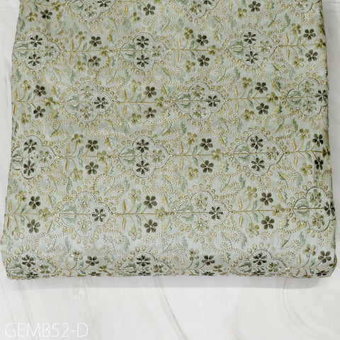 Indian Pista Green Embroidered Fabric by the yard Sewing Crafting Wedding Dress Embroidery Costumes Curtains Cushions Table Runners Blouses