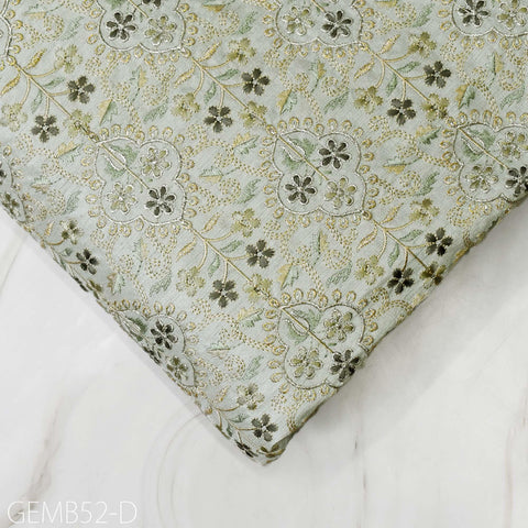 Indian Pista Green Embroidered Fabric by the yard Sewing Crafting Wedding Dress Embroidery Costumes Curtains Cushions Table Runners Blouses