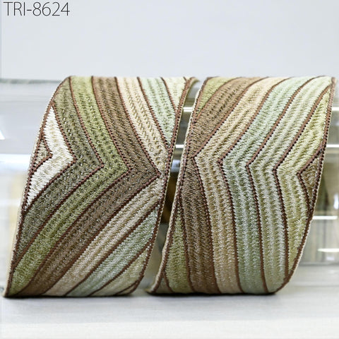 9 Yard Green Embroidery Trim Border Embroidered Saree Ribbon Crafting Sewing Accessories for Beach Bags, Hats, Costumes Christmas Home Decor