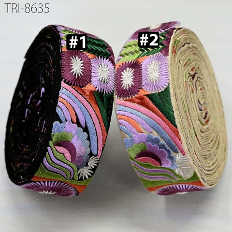 9 Yard Embroidery 5 Cm Trims Embellishment Embroidered Fabric Saree Border Costumes Crafting Sewing Beach Bags Tote Pouche Wall Hangings