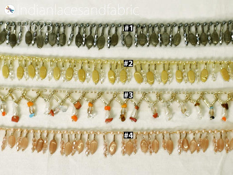 9 Yard Indian Beaded Fringes Embellished Wedding Dress Ribbon Bridal Belt Trim Decorative Dupatta Crafting Sewing Border Costume Accessories