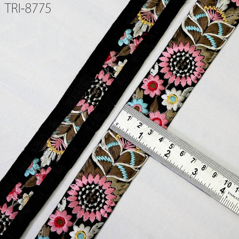 9 Yard Pink 4cm Embroidery Ribbons Border Embroidered Fabric Trims Tutu Costumes Making Crafting Christmas Decoration Embellishment Trimming